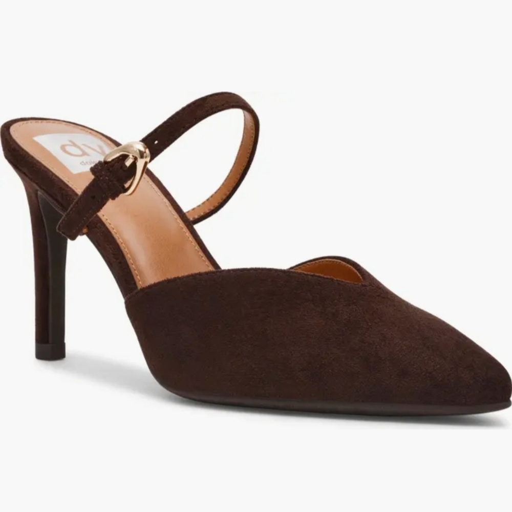 DV by Dolce Vita Elleganza Brown Heeled Mules Women's Size 6 NWT - Picture 2 of 10